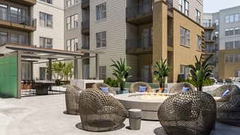 Outdoor fireplace area